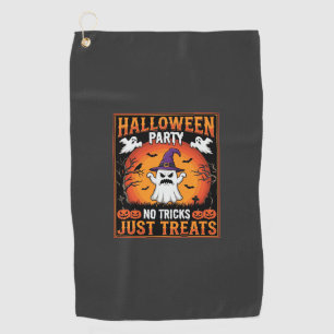 Halloween Party Ghost No Tricks Just Treats Golf Towel