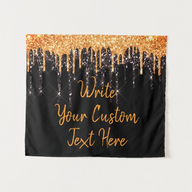 Halloween Party Gift Orange Black Photo Booth Prop Tapestry (Front (Horizontal))