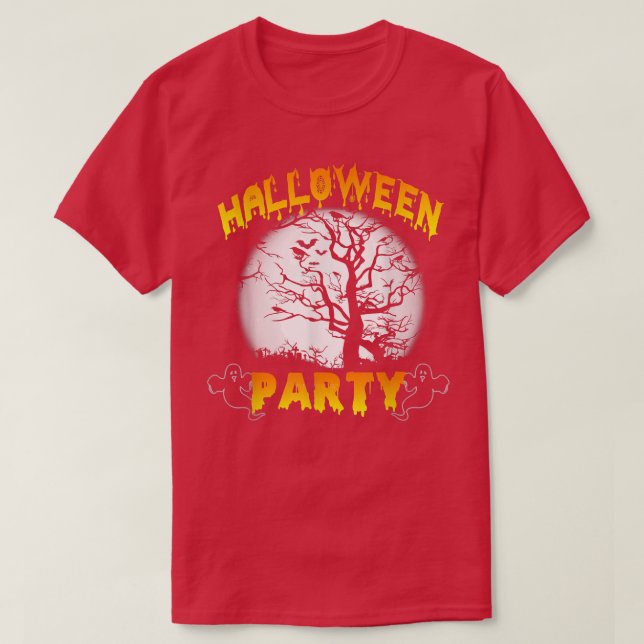 Halloween Party Gift Scary Haunted Forest Design  T-Shirt (Design Front)