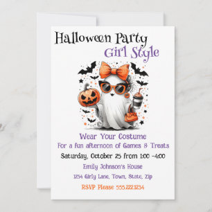 Halloween Party Girl Style Invitation