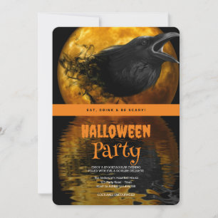 Halloween Party  Gothic Crow Invitation