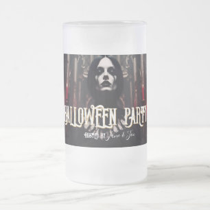Halloween Party – Gothic Dark Invitation Frosted Glass Beer Mug
