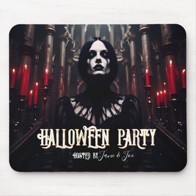 Halloween Party – Gothic Dark Invitation Mouse Mat (Front)