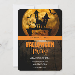 Halloween Party Gothic Moon Invitation