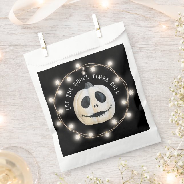 Halloween Party Gothic Pumpkin Face Favour Bags (Clipped)