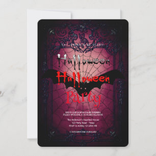 Halloween Party  Gothic The Spider's Web Invitation