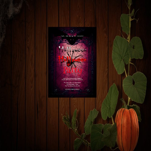 Halloween Party  Gothic The Spider's Web Invitation (Creator Uploaded)