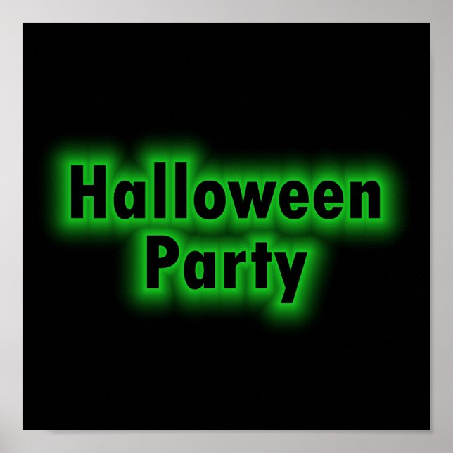 Halloween Party Green Glow Poster (Front)