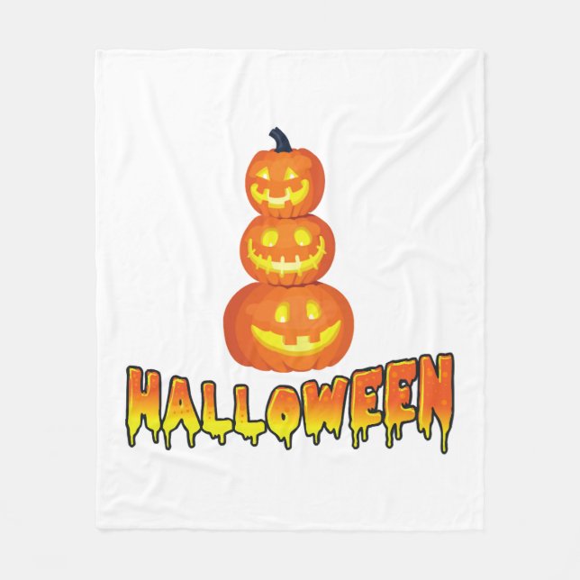 Halloween Party, Halloween Pumpkins Fleece Blanket (Front)