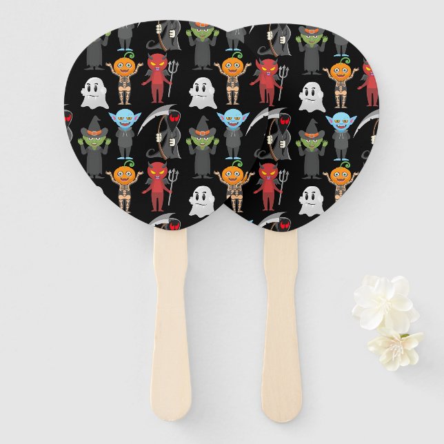 Halloween Party Hand Fans (Front and Back)
