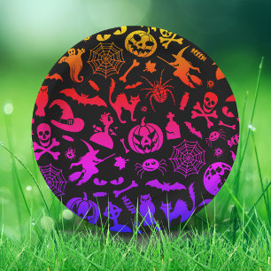 Halloween Party Happy Halloween neon spooky scary Paper Plate