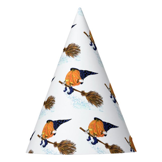 Halloween Party Hat Witch Pumpkin Flying (Front)