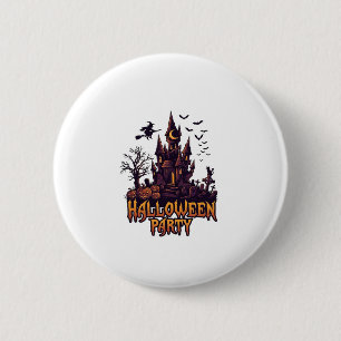 Halloween Party Haunted Castle Pumpkins Bats 6 Cm Round Badge