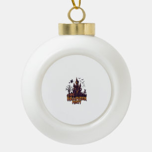Halloween Party Haunted Castle Pumpkins Bats Ceramic Ball Christmas Ornament