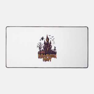 Halloween Party Haunted Castle Pumpkins Bats Desk Mat
