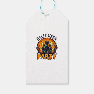Halloween Party Haunted House Pumpkin Bats_1 Gift Tags