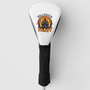 Halloween Party Haunted House Pumpkin Bats_1 Golf Head Cover