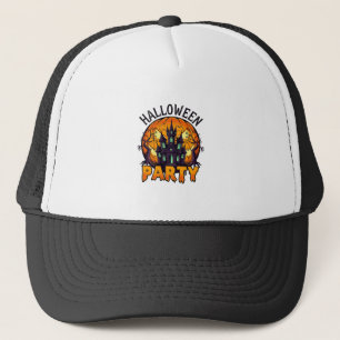 Halloween Party Haunted House Pumpkin Bats_1 Trucker Hat