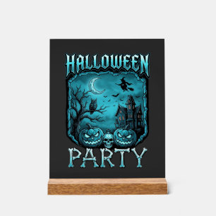 Halloween Party Haunted House Pumpkins Skull Witch Acrylic Sign