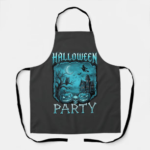 Halloween Party Haunted House Pumpkins Skull Witch Apron