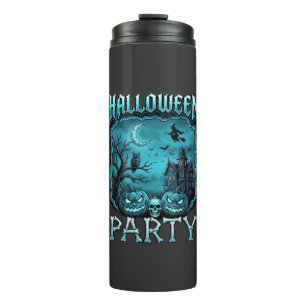 Halloween Party Haunted House Pumpkins Skull Witch Thermal Tumbler