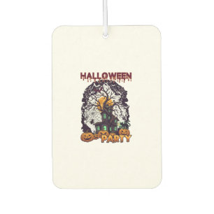 Halloween Party Haunted House Tree Pumpkins Black  Car Air Freshener