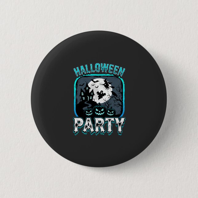 Halloween Party Haunted Pumpkin Vector Design 6 Cm Round Badge (Front)