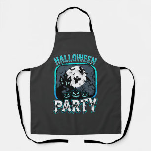 Halloween Party Haunted Pumpkin Vector Design Apron