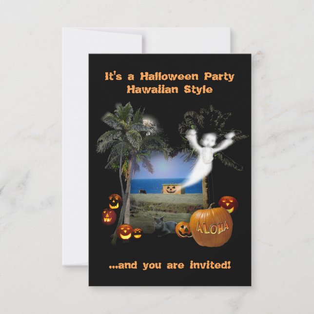 Halloween Party Hawaiian Style Invitation (Front)