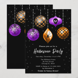 Halloween Party Holiday Ornaments Invitation