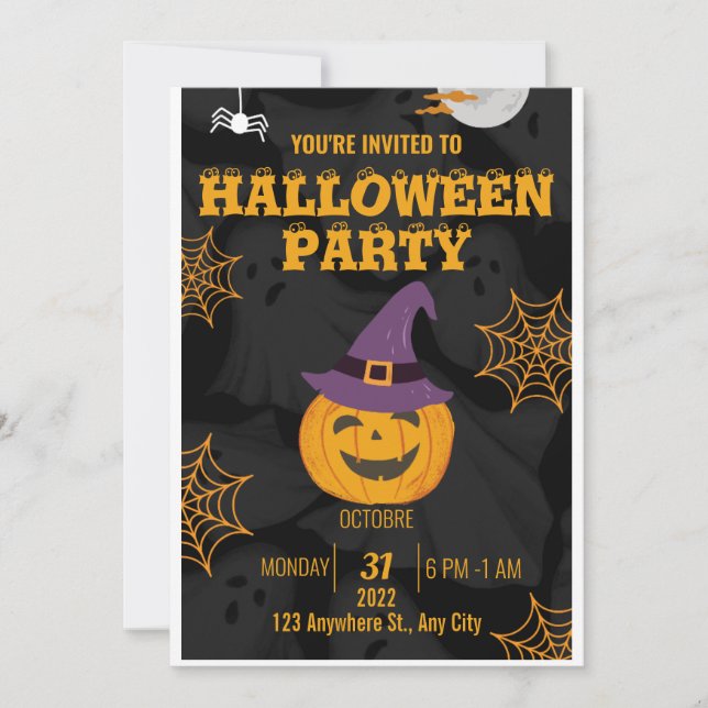 Halloween Party Invitation 2024: Spooky Fun! (Front)