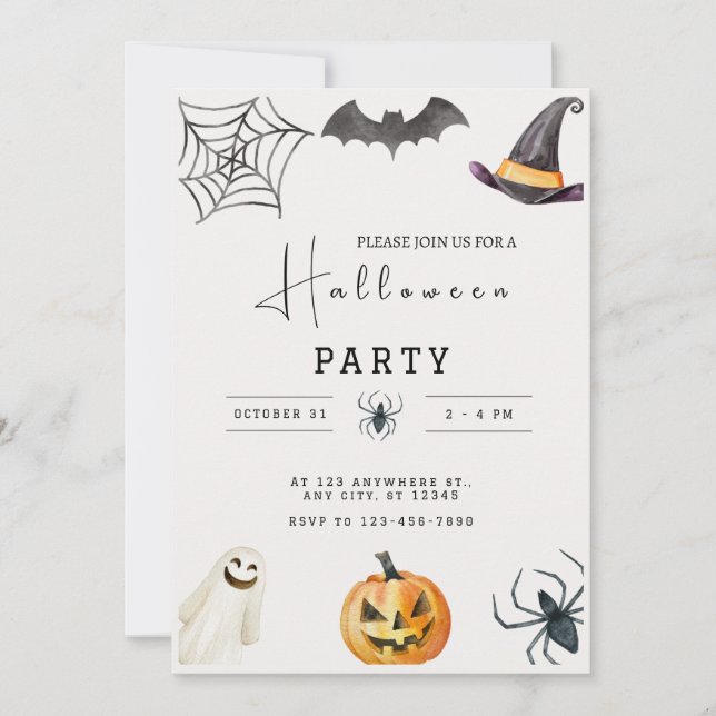 Halloween Party Invitation Card (Front)