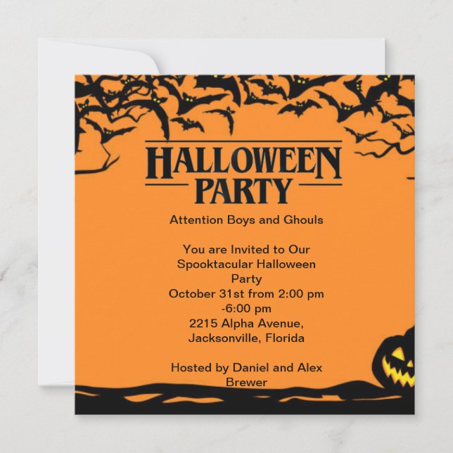 Halloween Party Invitation Card (Front)