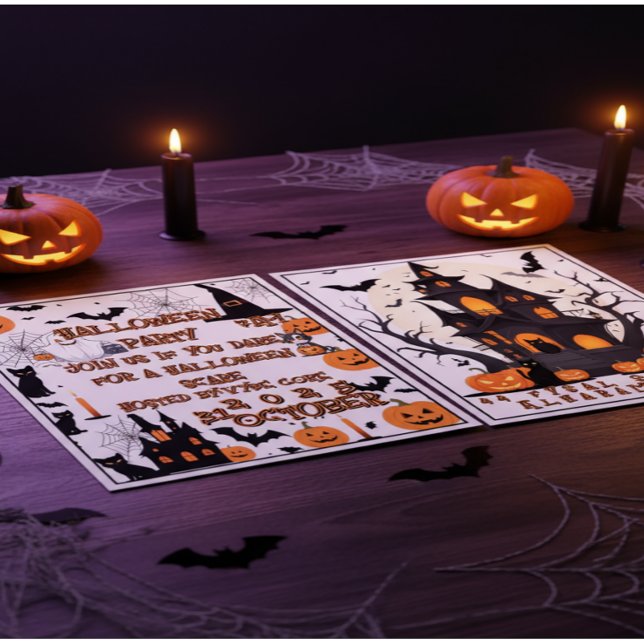 Halloween Party Invitation Cartoon Ghosts  (Creator Uploaded)