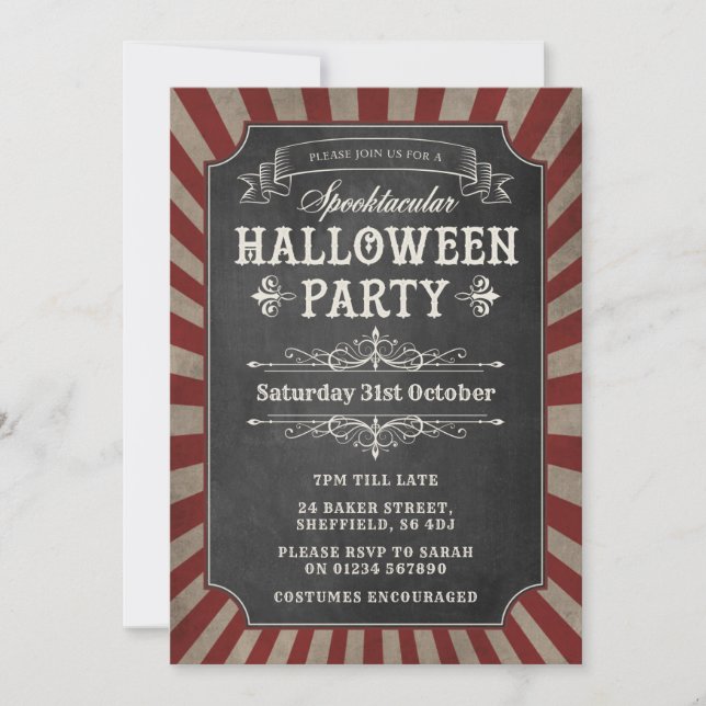 Halloween party invitation - Circus Party (Front)