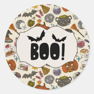Halloween Party Invitation | Cute Spooky Halloween Classic Round Sticker