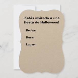 Halloween Party Invitation Dinosaur Theme Spanish