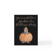 Halloween Party Invitation - Dove in Pumpkin