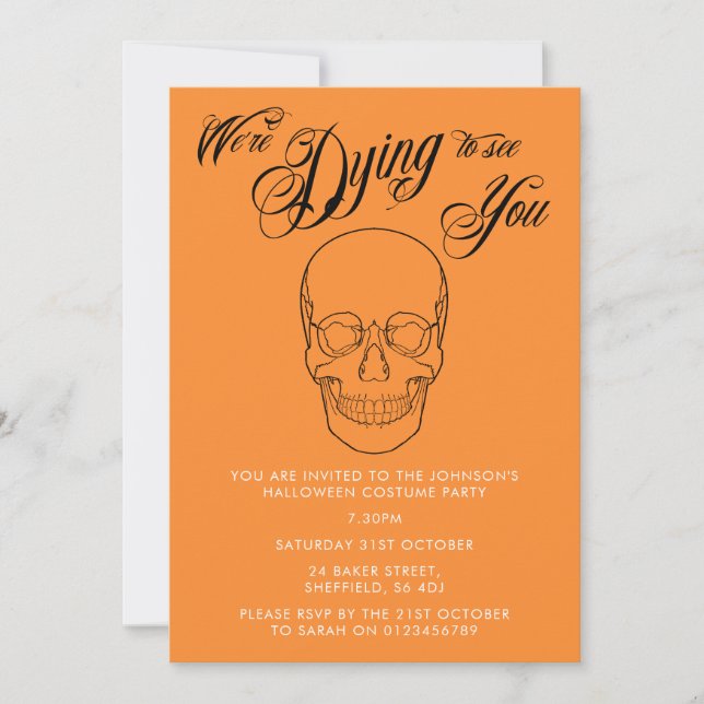 Halloween party invitation - elegant adult invite (Front)