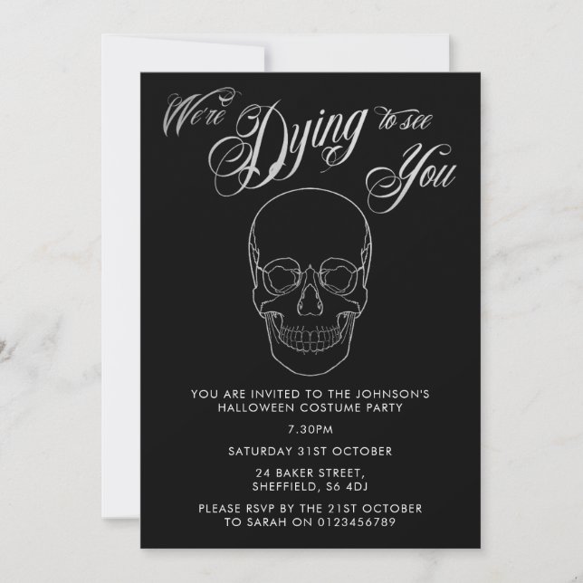 Halloween party invitation - elegant adult invite (Front)