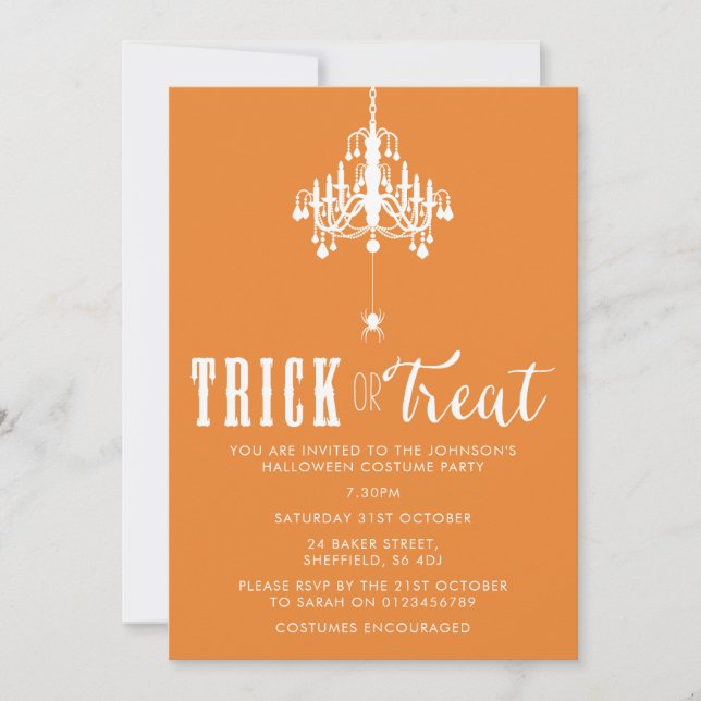 Halloween party invitation - elegant adult invite (Front)