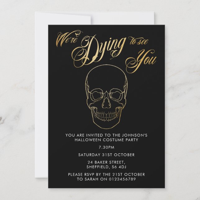Halloween party invitation - elegant adult invite (Front)