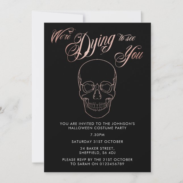 Halloween party invitation - elegant adult invite (Front)
