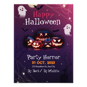 Halloween Party Invitation, Horror Party Halloween Photo Print