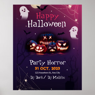 Halloween Party Invitation, Horror Party Halloween Poster