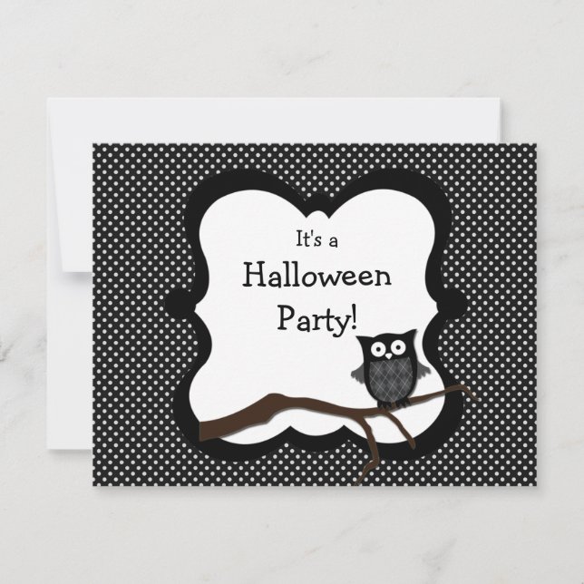 Halloween Party Invitation - Owl (Front)