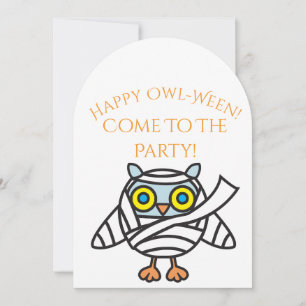 Halloween Party Invitation Owl Mummy