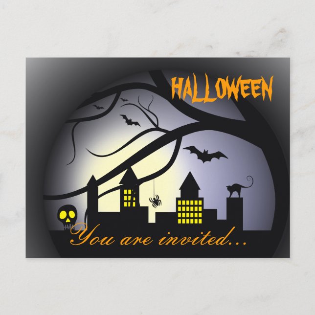 Halloween Party Invitation Postcard (Front)