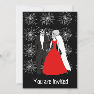 Halloween Party Invitation skull Skeletons black