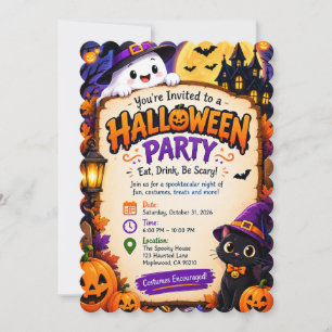 Halloween Party Invitation – Spooky & Colourful